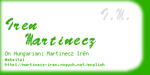 iren martinecz business card